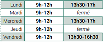 Horaires PEF